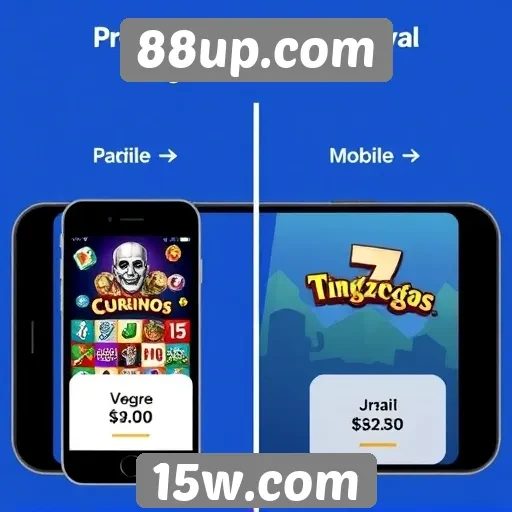 Comparativo entre jogos mobile e desktop no 88up.com